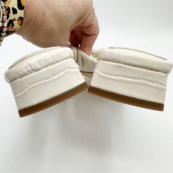 Circus By Sam Edelman Jacinda Ivory Low-Heeled Embossed Thong Sandals Sz 5.5M - Picture 7 of 13
